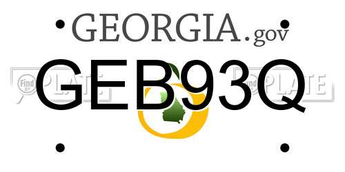 GEB93Q Georgia License Plate