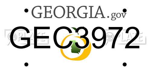 GEC3972 Georgia License Plate