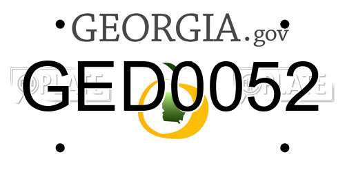 GED0052 Georgia License Plate