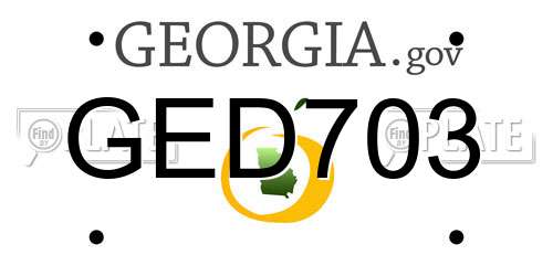 GED703 Georgia License Plate