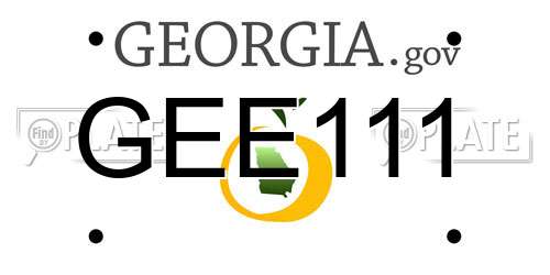 GEE111 Georgia License Plate