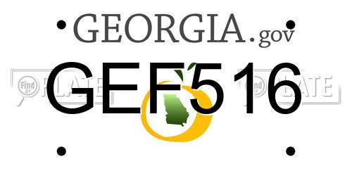 GEF516 Georgia License Plate