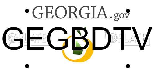 GEGBDTV Georgia License Plate