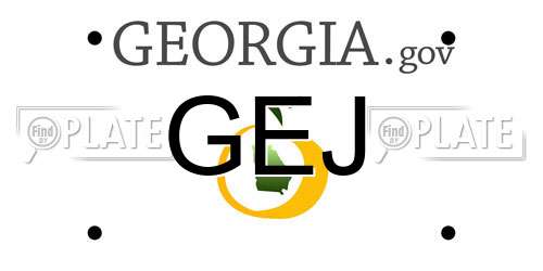 GEJ Georgia License Plate