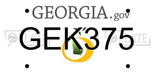 GEK375 Georgia License Plate