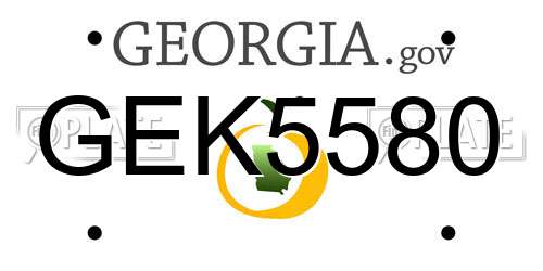 GEK5580 Georgia License Plate