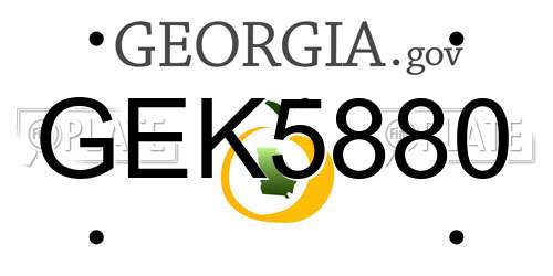 GEK5880 Georgia License Plate