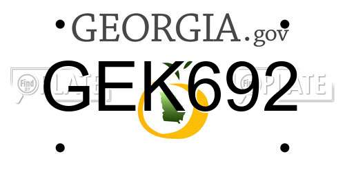 GEK692 Georgia License Plate