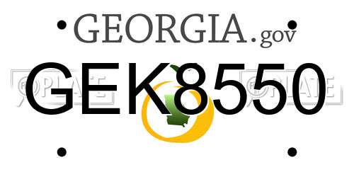 GEK8550 Georgia License Plate