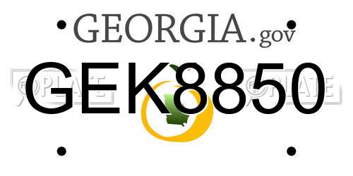 GEK8850 Georgia License Plate