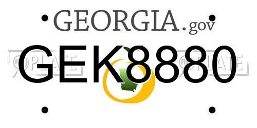 GEK8880 Georgia License Plate