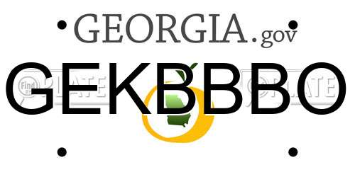 GEKBBBO Georgia License Plate