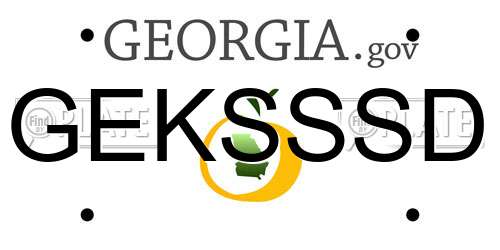 GEKSSSD Georgia License Plate