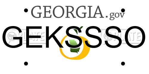 GEKSSSO Georgia License Plate