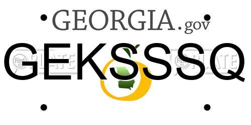 GEKSSSQ Georgia License Plate