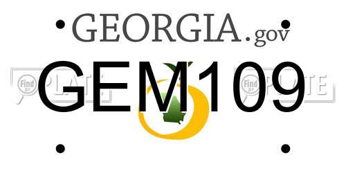 GEM109 Georgia License Plate