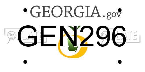 GEN296 Georgia License Plate
