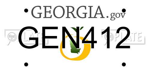 GEN412 Georgia License Plate