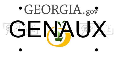 GENAUX Georgia License Plate