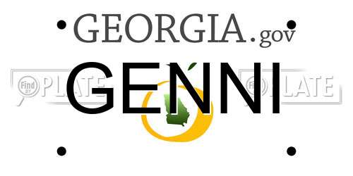 GENNI Georgia License Plate