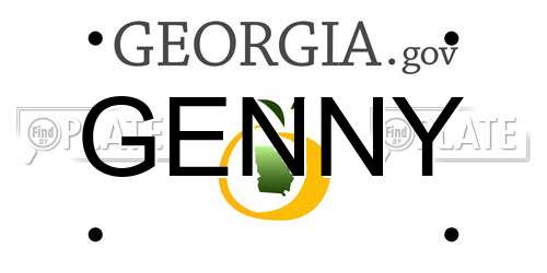 GENNY Georgia License Plate