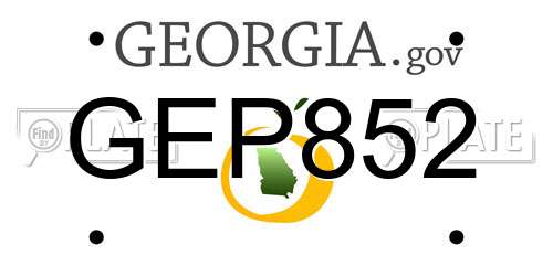 GEP852 Georgia License Plate