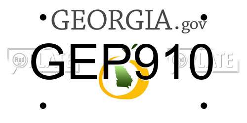 GEP910 Georgia License Plate