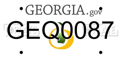GEQ0087 Georgia License Plate