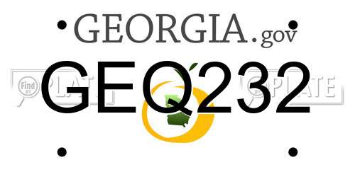 GEQ232 Georgia License Plate