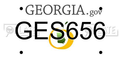 GES656 Georgia License Plate