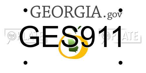 GES911 Georgia License Plate