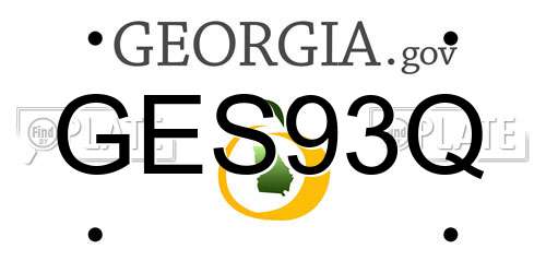 GES93Q Georgia License Plate