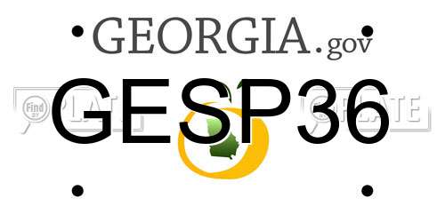 GESP36 Georgia License Plate