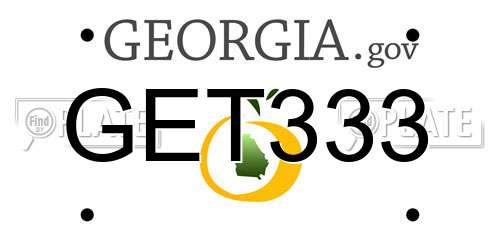 GET333 Georgia License Plate