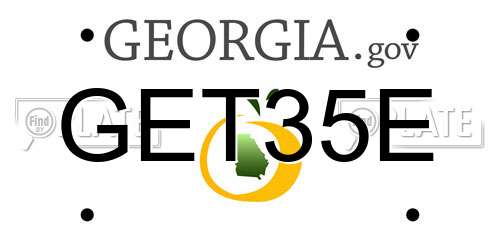 GET35E Georgia License Plate