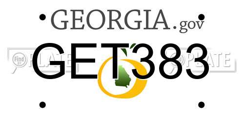 GET383 Georgia License Plate