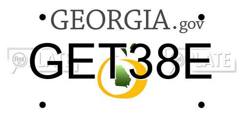 GET38E Georgia License Plate