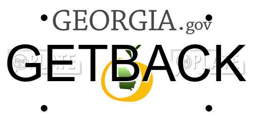 GETBACK Georgia License Plate