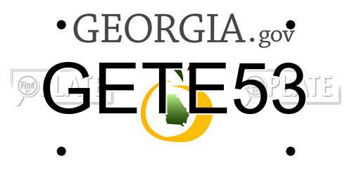 GETE53 Georgia License Plate