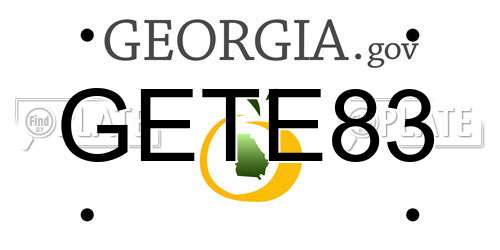 GETE83 Georgia License Plate