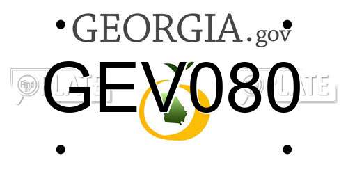 GEV080 Georgia License Plate