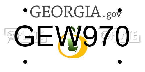 GEW970 Georgia License Plate