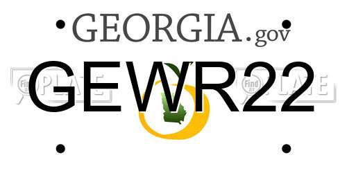 GEWR22 Georgia License Plate