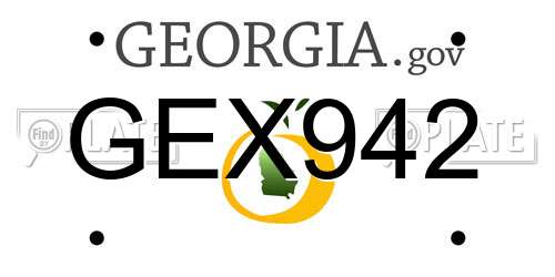 GEX942 Georgia License Plate