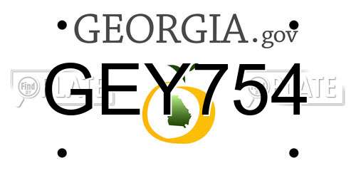 GEY754 Georgia License Plate
