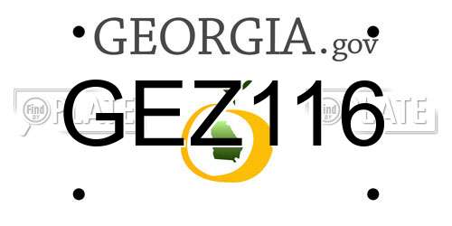 GEZ116 Georgia License Plate