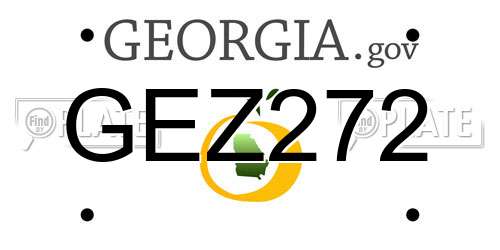 GEZ272 Georgia License Plate
