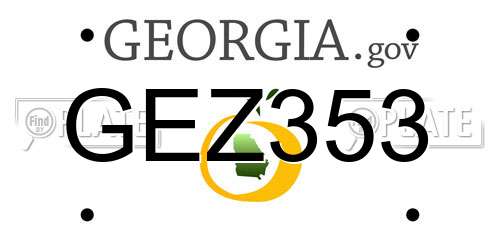 GEZ353 Georgia License Plate