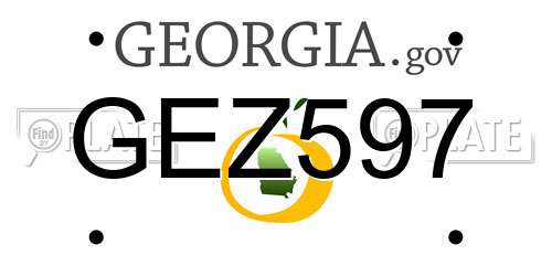 GEZ597 Georgia License Plate