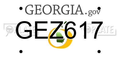 GEZ617 Georgia License Plate